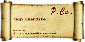 Papp Csendike névjegykártya